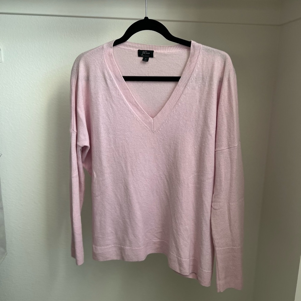J. Crew Light Pink V-Neck Sweater - Picture 3 of 4